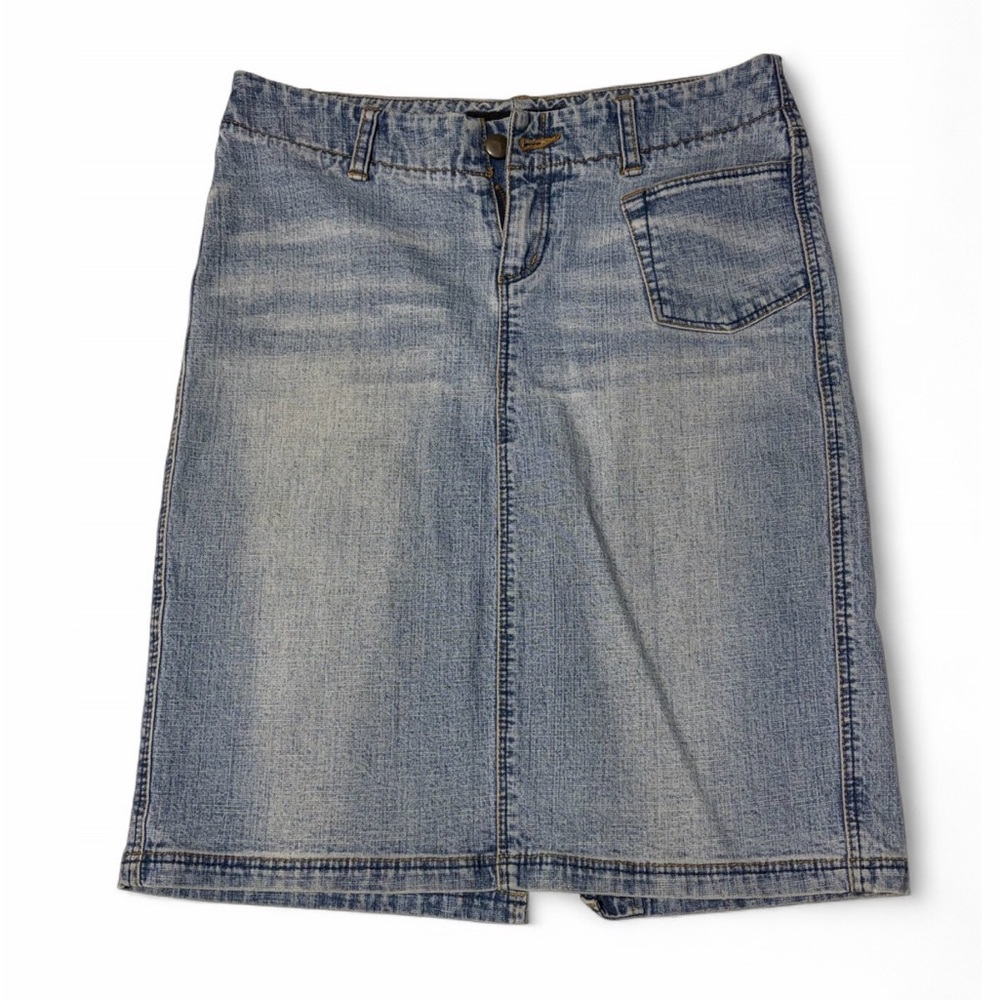 Denim Knee-Length Skirt